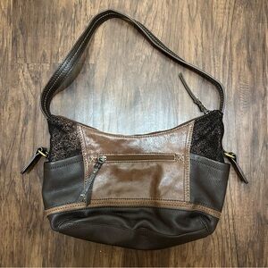 The Sak Y2K Brown Patchwork Leather Bag